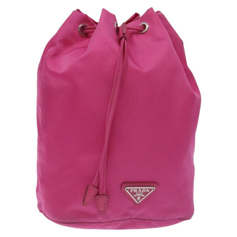 PRADA 皮夾袋尼龍粉紅銀色正品 128784M