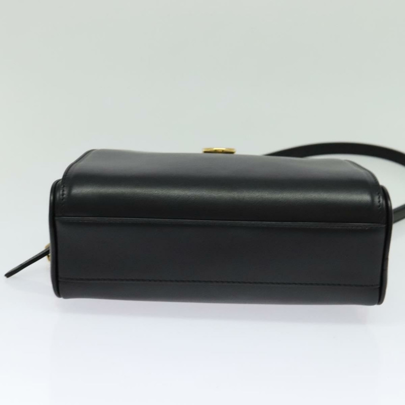 【日本直送】Salvatore Ferragamo Gancini 鏈條單肩包 皮革 黑金色 正品 131182-4