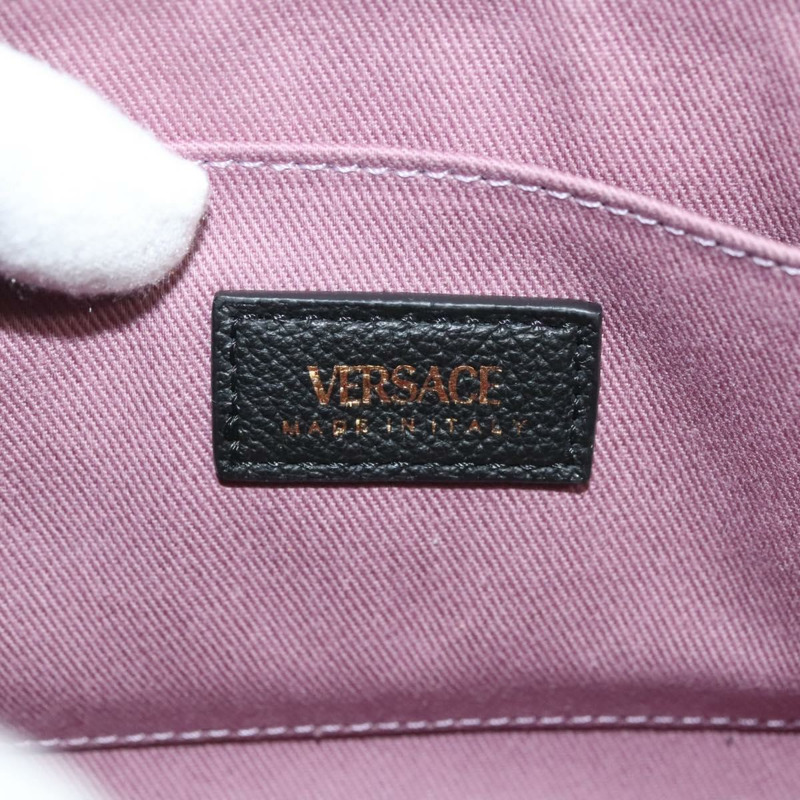 【日本直送】VERSACE 肩背包 皮革 黑金 正品 130273-19