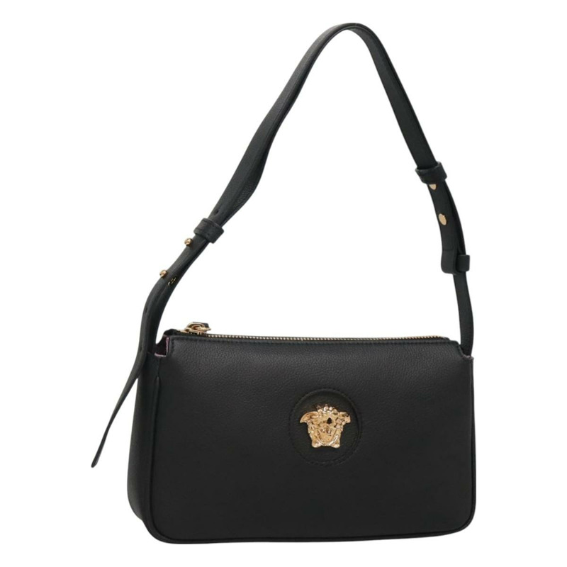【日本直送】VERSACE 肩背包 皮革 黑金 正品 130271-0