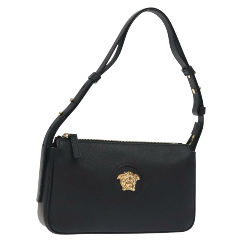 【日本直送】VERSACE 肩背包 皮革 黑金 正品 130266-0