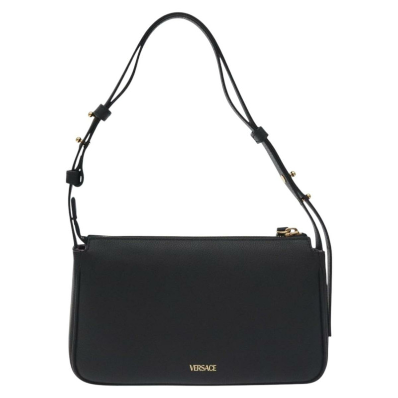 【日本直送】VERSACE 肩背包 皮革 黑金 正品 130266-1