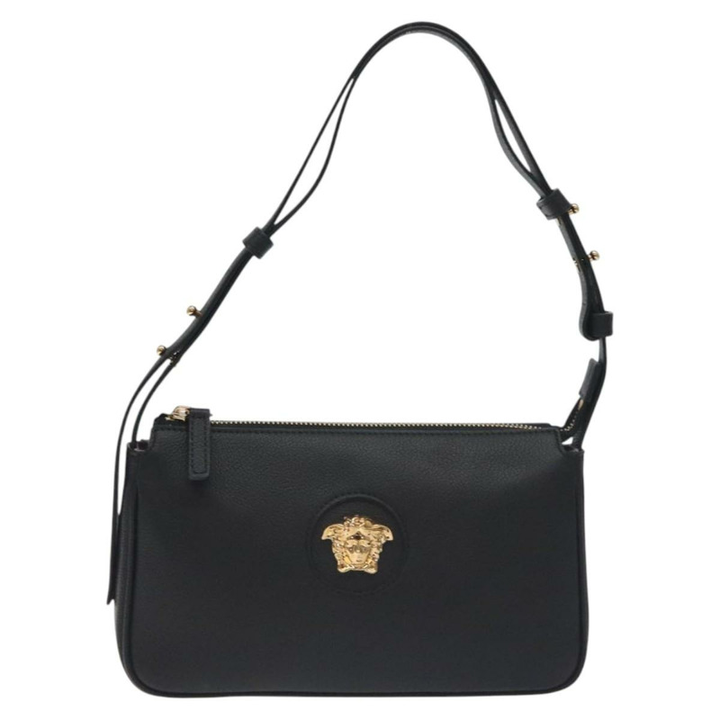 【日本直送】VERSACE 肩背包 皮革 黑金 正品 130266-12