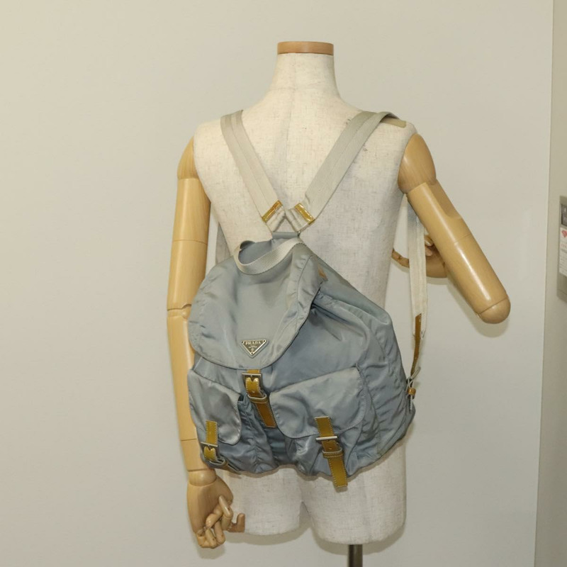 【日本直送】PRADA 背包尼龍淺藍色銀色正品 130642-27