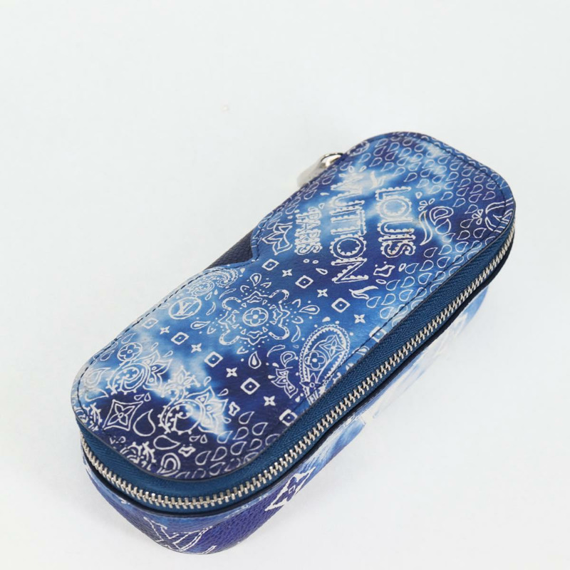 【日本直送】路易威登 Bandana Etui Lunet GM 眼鏡盒 藍色 GI0764 正品 131099M-4