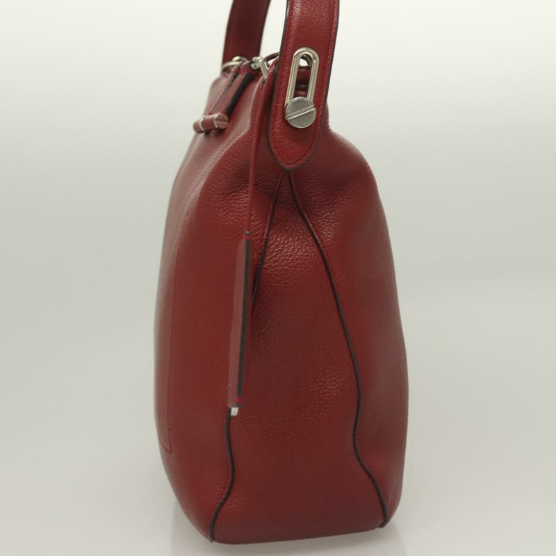 【日本直送】BALLY 肩背包 皮革 2 用 紅色 銀色 正品 131007-2