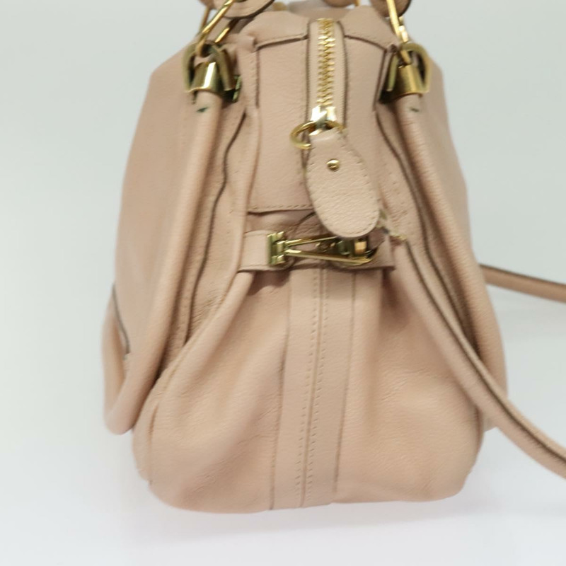 【日本直送】Chloe Paraty 手提包 皮革 兩用 米色 金色 正品 131001-2