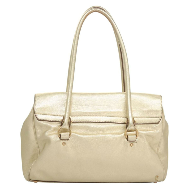 【日本直送】Salvatore Ferragamo Gancini 手提包 皮革 金色 金色 正品 131050-1