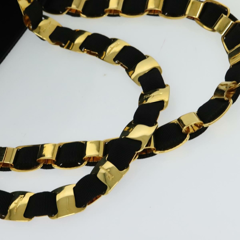 【日本直送】Salvatore Ferragamo Vala 托特包 尼龍 黑色 金色 正品 131038-6