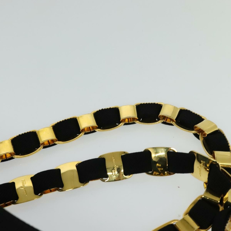 【日本直送】Salvatore Ferragamo Vala 托特包 尼龍 黑色 金色 正品 131038-7