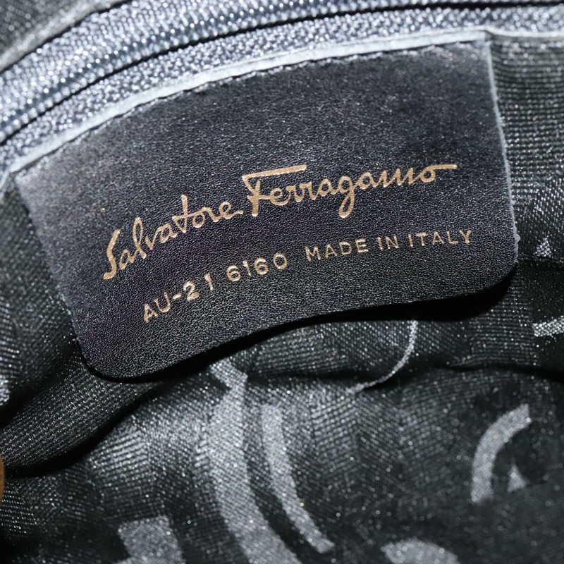 【日本直送】Salvatore Ferragamo Vala 托特包 尼龍 黑色 金色 正品 131038-11