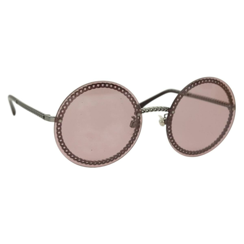 【日本直送】香奈兒金屬紫色雙C標誌太陽眼鏡,貨號128816V-0