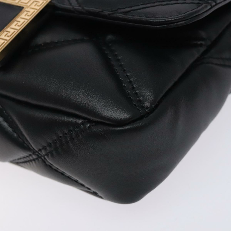 【日本直送】VERSACE 鏈條單肩包 皮革 黑金 正品 130278-8