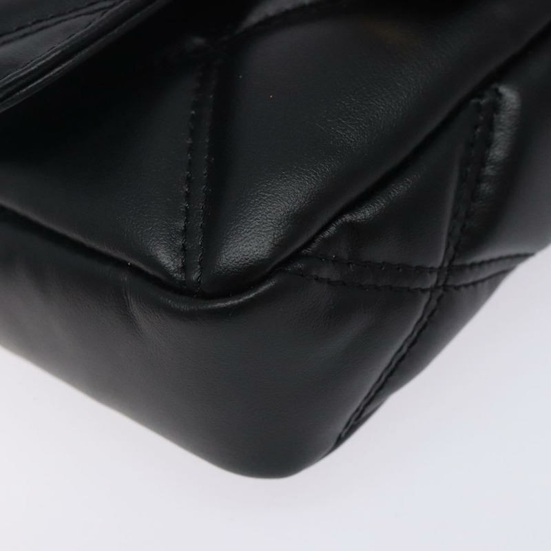 【日本直送】VERSACE 鏈條單肩包 皮革 黑金 正品 130278-13