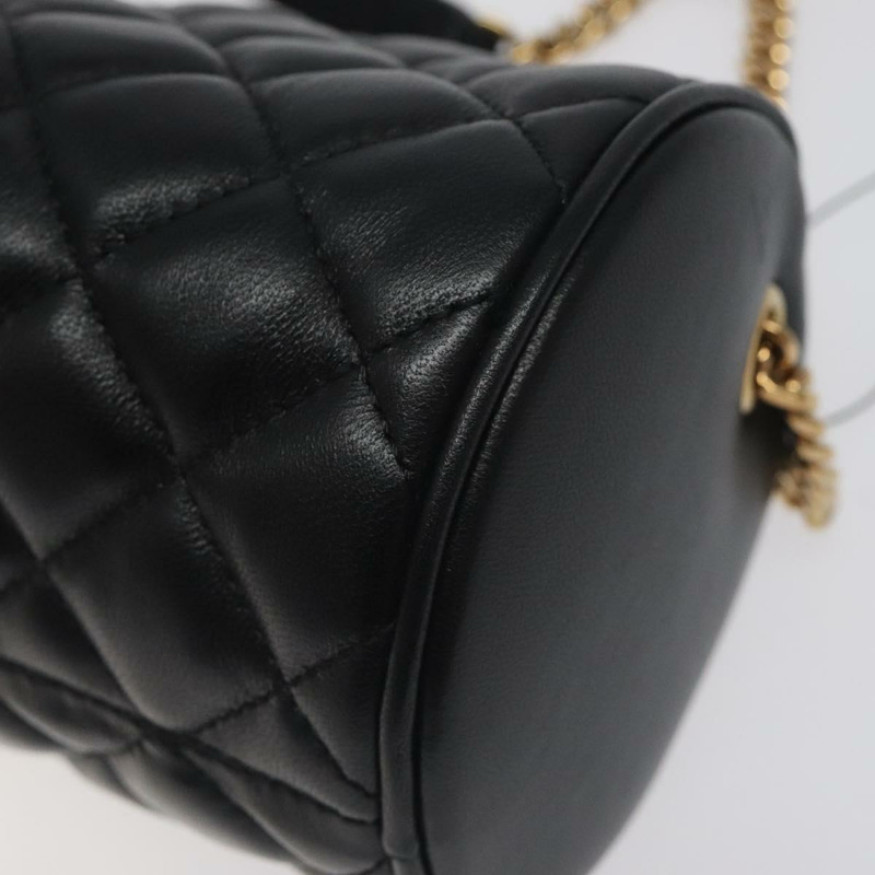【日本直送】VERSACE 鏈條單肩包 皮革 黑金 正品 130254-7