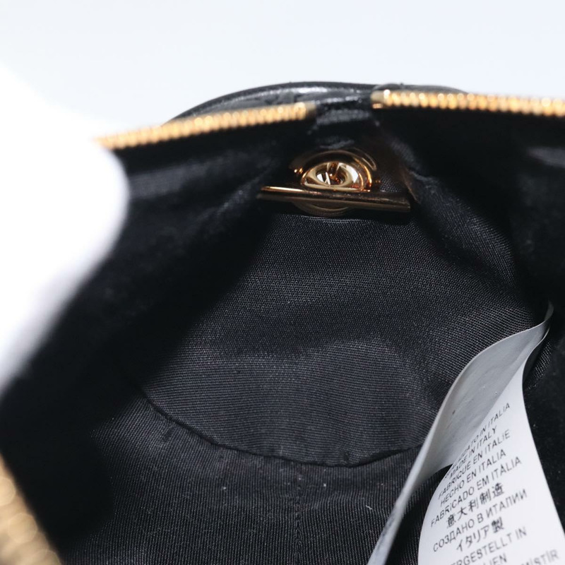 【日本直送】VERSACE 鏈條單肩包 皮革 黑金 正品 130254-19