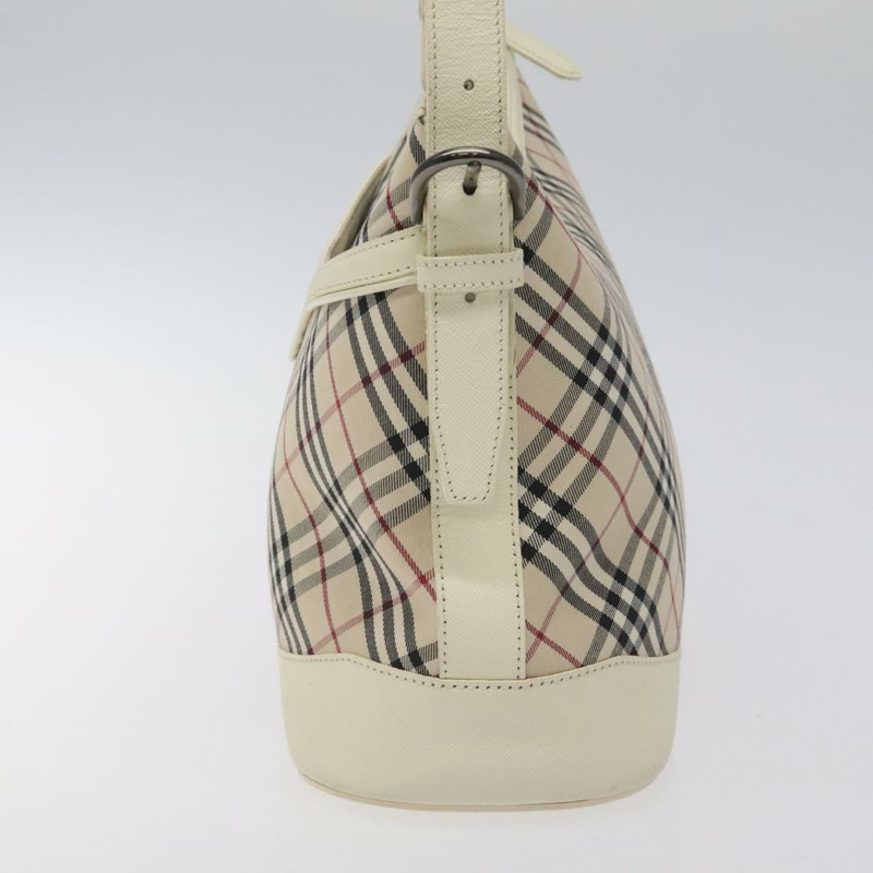 【日本直送】BURBERRY Nova 格紋肩背包 帆布 米色銀色 正品 131704-2