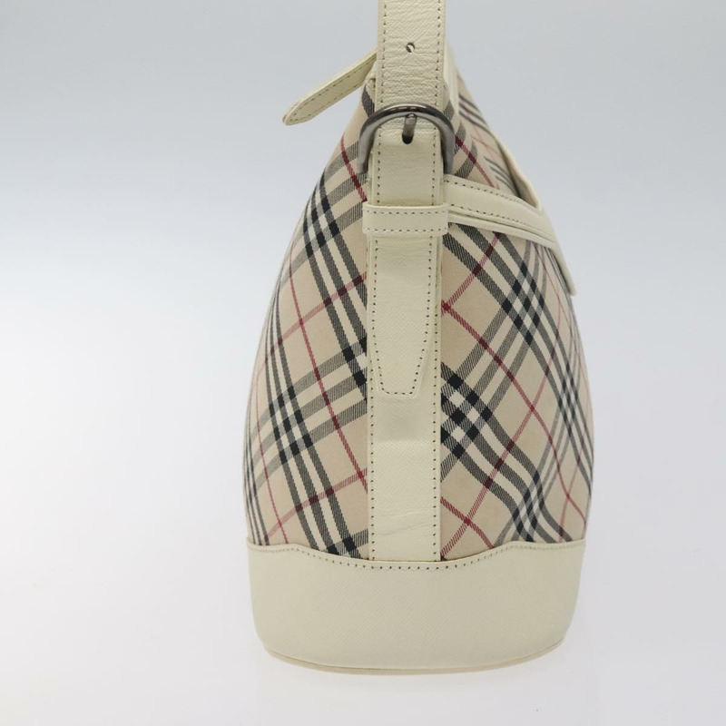 【日本直送】BURBERRY Nova 格紋肩背包 帆布 米色銀色 正品 131704-3