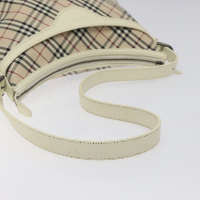 【日本直送】BURBERRY Nova 格紋肩背包 帆布 米色銀色 正品 131704-6