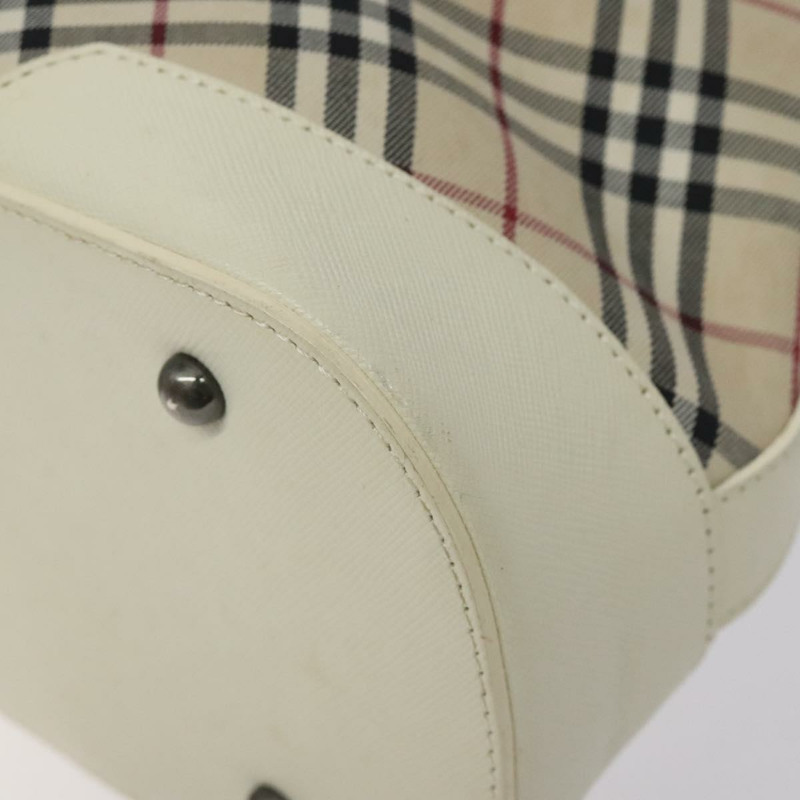 【日本直送】BURBERRY Nova 格紋肩背包 帆布 米色銀色 正品 131704-8