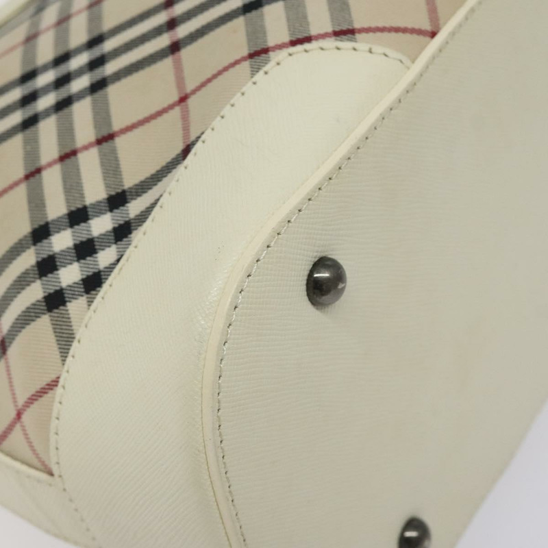 【日本直送】BURBERRY Nova 格紋肩背包 帆布 米色銀色 正品 131704-13