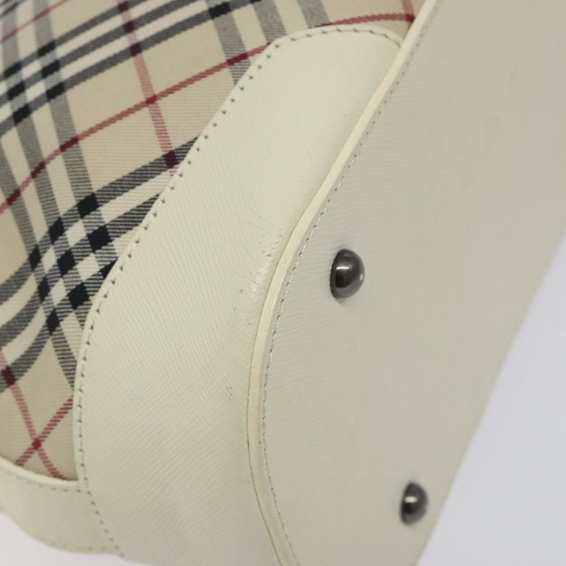 【日本直送】BURBERRY Nova 格紋肩背包 帆布 米色銀色 正品 131704-15