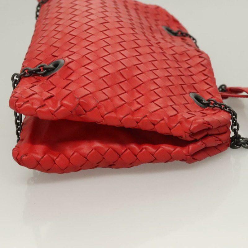 【日本直送】BOTTEGA VENETA INTRECCIATO 鏈條肩背包 皮革 紅色 正品 131699-2