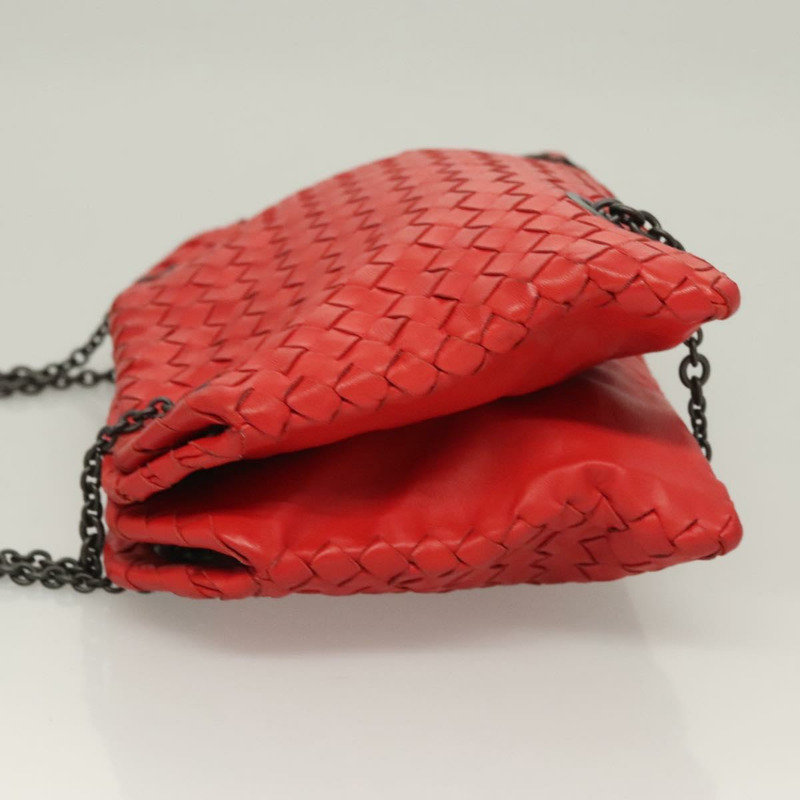【日本直送】BOTTEGA VENETA INTRECCIATO 鏈條肩背包 皮革 紅色 正品 131699-3