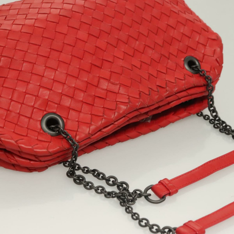 【日本直送】BOTTEGA VENETA INTRECCIATO 鏈條肩背包 皮革 紅色 正品 131699-5