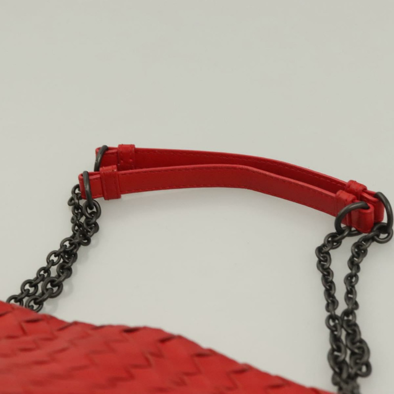 【日本直送】BOTTEGA VENETA INTRECCIATO 鏈條肩背包 皮革 紅色 正品 131699-7