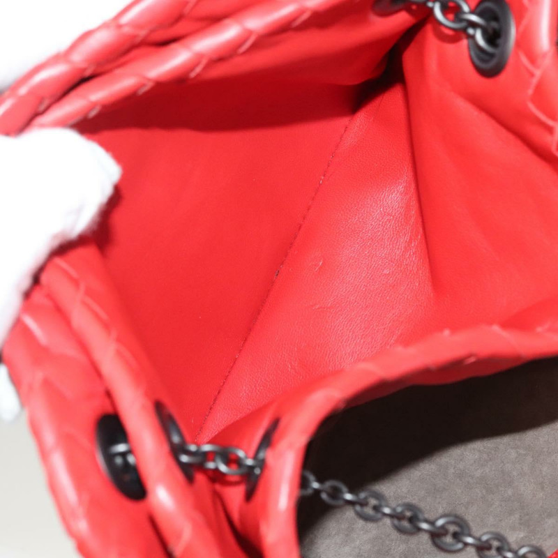 【日本直送】BOTTEGA VENETA INTRECCIATO 鏈條肩背包 皮革 紅色 正品 131699-10