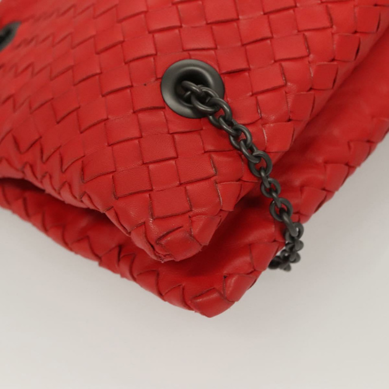 【日本直送】BOTTEGA VENETA INTRECCIATO 鏈條肩背包 皮革 紅色 正品 131699-14