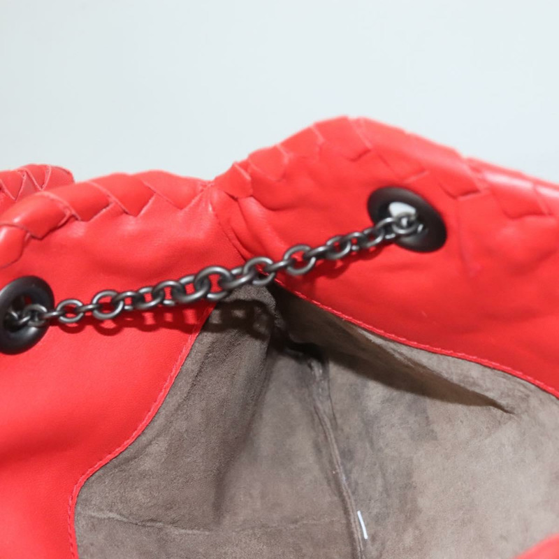 【日本直送】BOTTEGA VENETA INTRECCIATO 鏈條肩背包 皮革 紅色 正品 131699-17