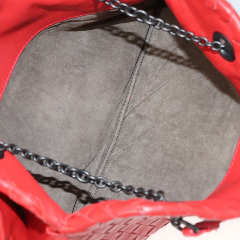 【日本直送】BOTTEGA VENETA INTRECCIATO 鏈條肩背包 皮革 紅色 正品 131699-19
