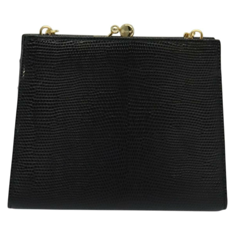 【日本直送】Salvatore Ferragamo Vala 鏈條單肩包 皮革壓花 黑色 正品 132311-1