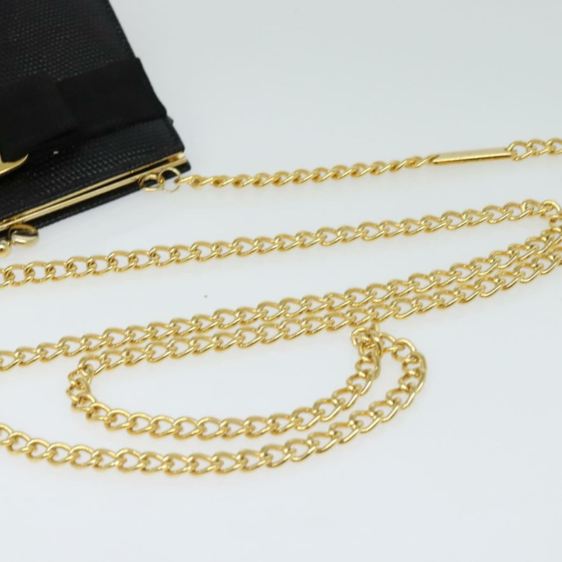 【日本直送】Salvatore Ferragamo Vala 鏈條單肩包 皮革壓花 黑色 正品 132311-6