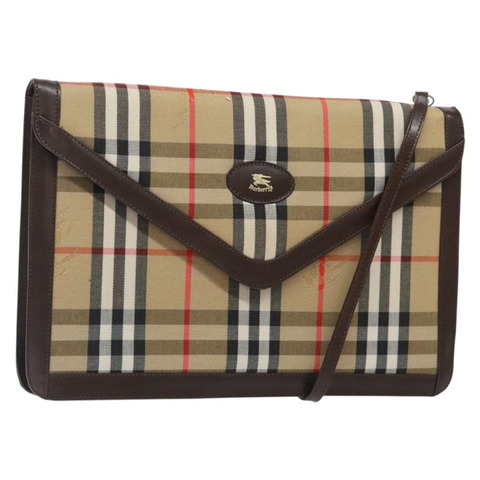 Burberrys Nova 格紋肩背包帆布黑金色正品 132374