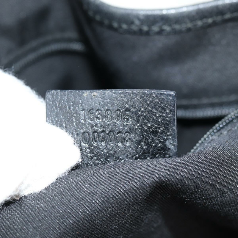 【日本直送】GUCCI GG 帆布織帶雪莉線漂亮手提包黑金色 163805 正品 131957V-11