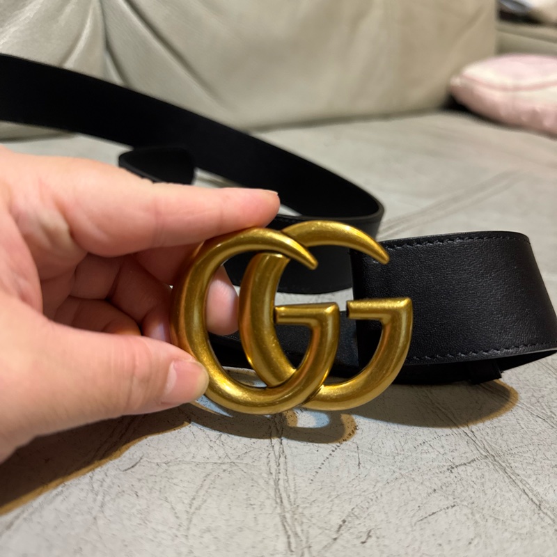 Gucci最經典的雙G logo皮帶,尺寸:長度70公分 寬度3公分-9