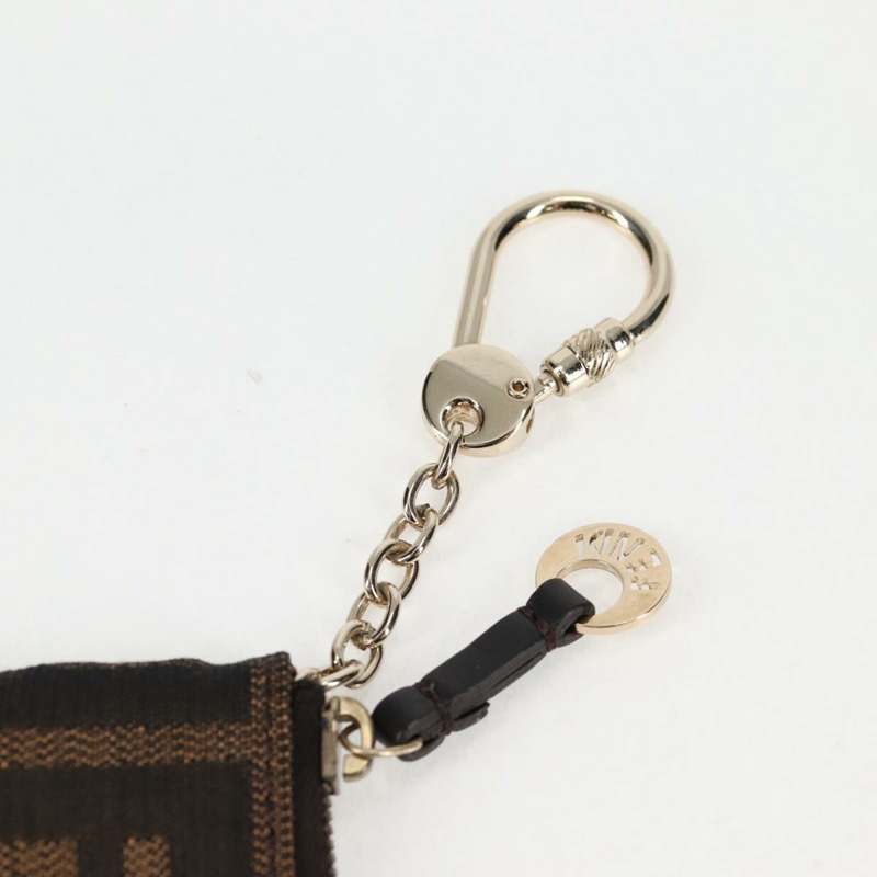【日本直送】FENDI Zucca 帆布零錢包 棕色 黑金 正品 132010V-6