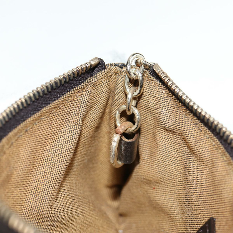 【日本直送】FENDI Zucca 帆布零錢包 棕色 黑金 正品 132010V-17