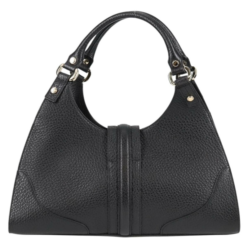 【日本直送】GUCCI 手提包 皮革 黑色 銀色 130995 正品 132027V-1