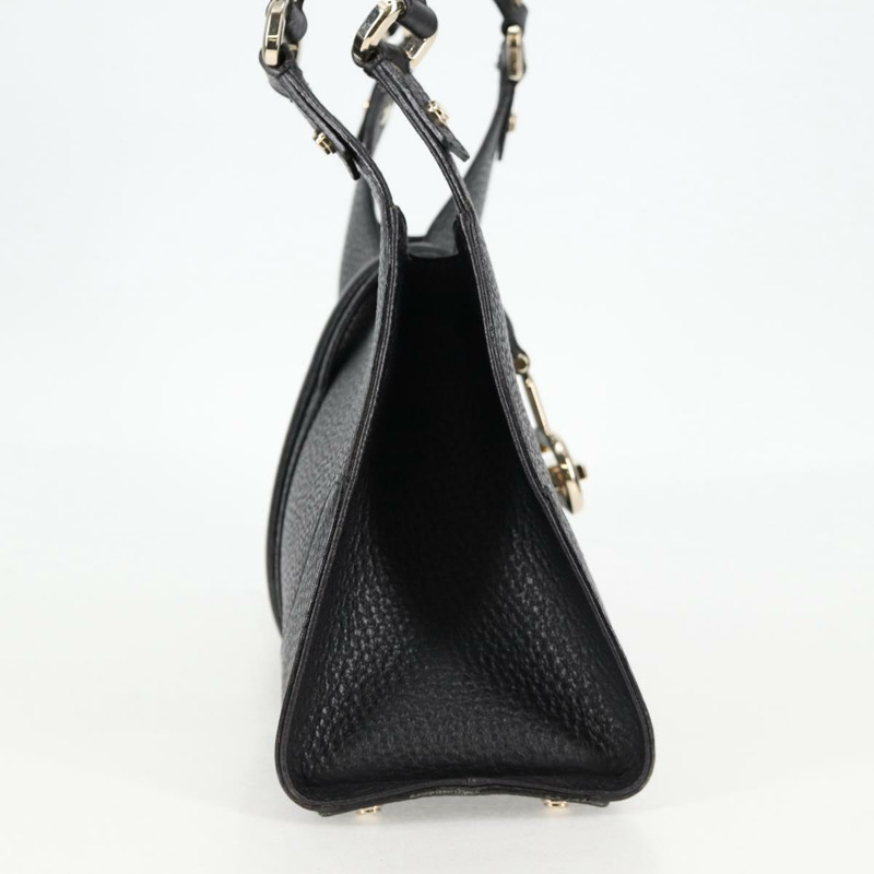 【日本直送】GUCCI 手提包 皮革 黑色 銀色 130995 正品 132027V-3