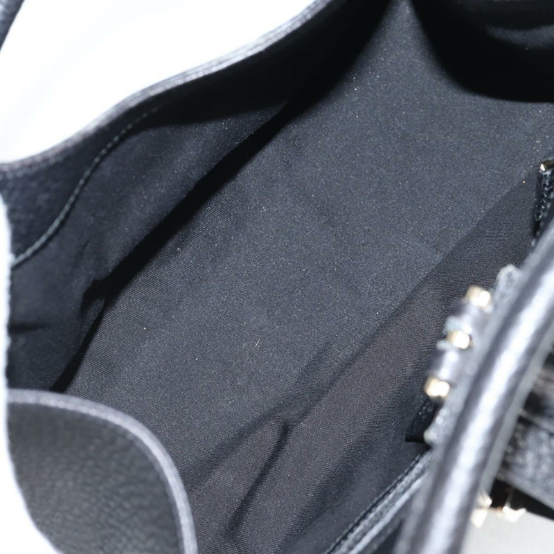【日本直送】GUCCI 手提包 皮革 黑色 銀色 130995 正品 132027V-10