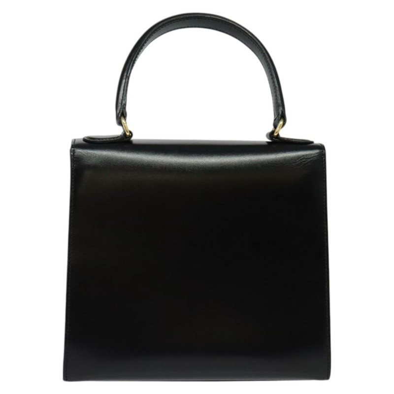 【日本直送】CELINE 手提包 皮革 2way 黑色 金色 Auth 132617-1