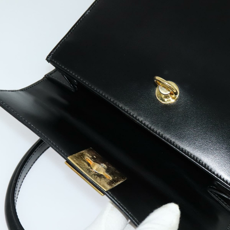 【日本直送】CELINE 手提包 皮革 2way 黑色 金色 Auth 132617-9