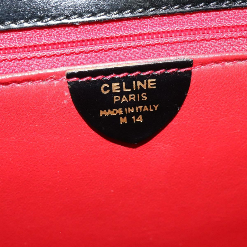 【日本直送】CELINE 手提包 皮革 2way 黑色 金色 Auth 132617-11