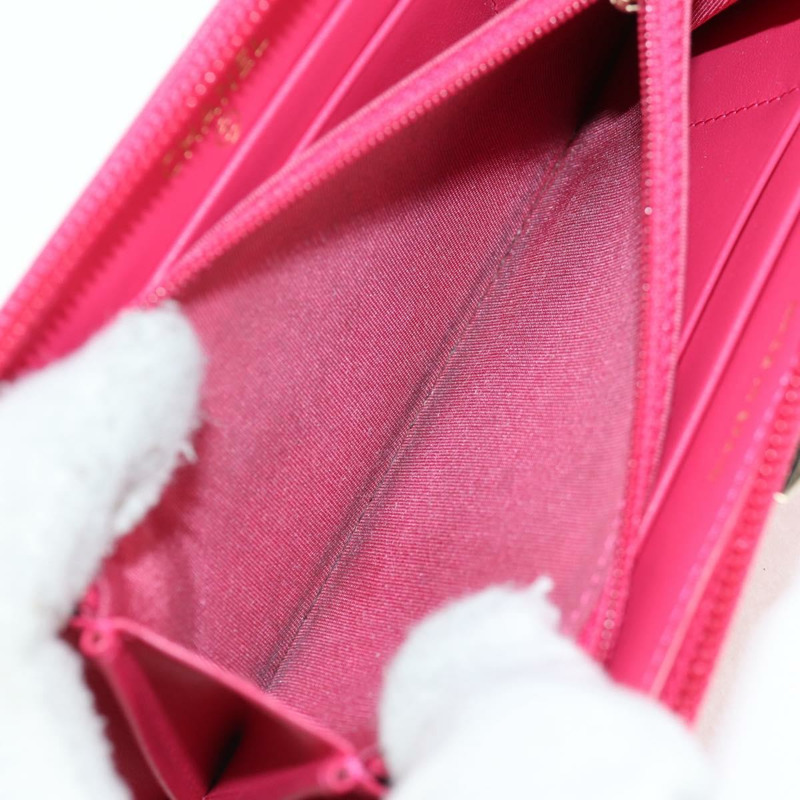 【日本直送】香奈兒 Boy Chanel 錢包 魚子醬皮 粉紅色 金 CC 認證 131833M-10