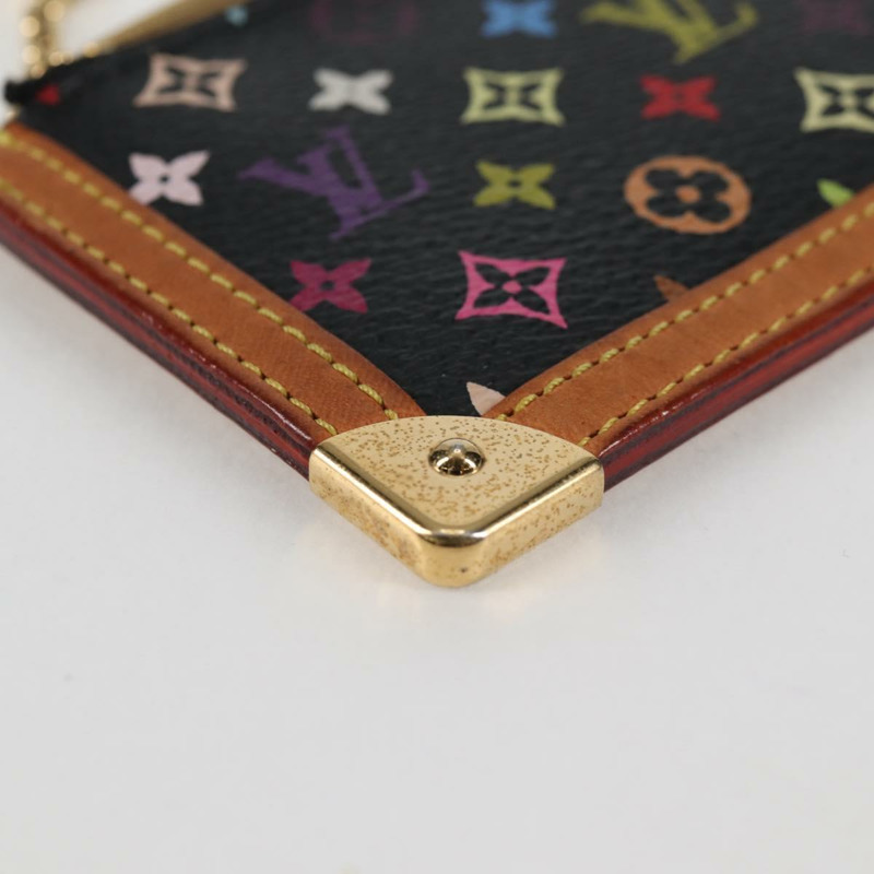 【日本直送】路易威登 Multicolor Pochette Cles 零錢包 黑色 M13664 LV Auth 131839V-6