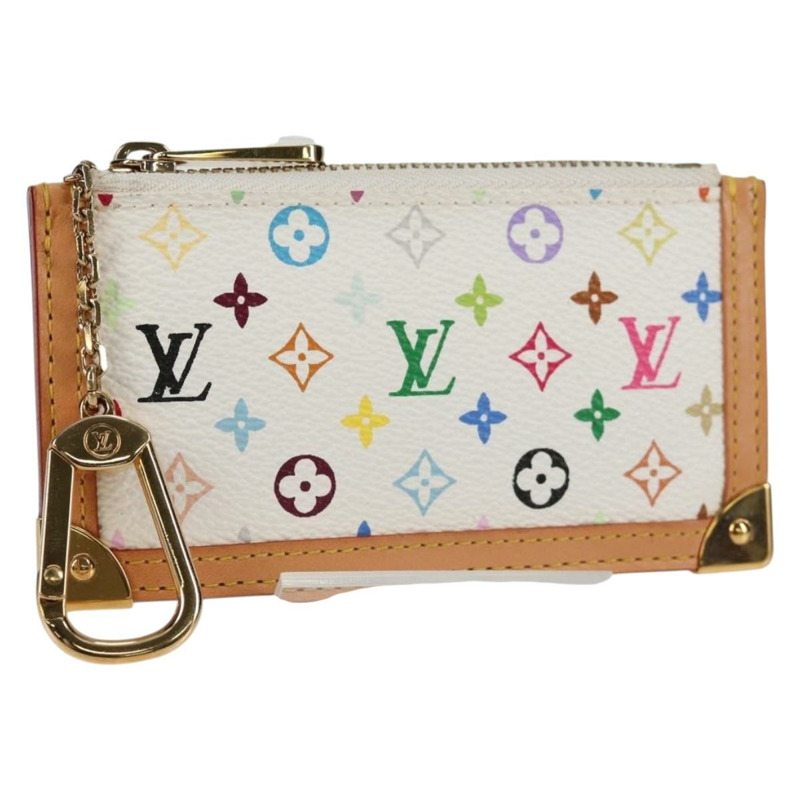 【日本直送】路易威登 (LOUIS VUITTON) 多色 Pochette Cles 零錢包 白色 M92655 LV 正品 131840V-0